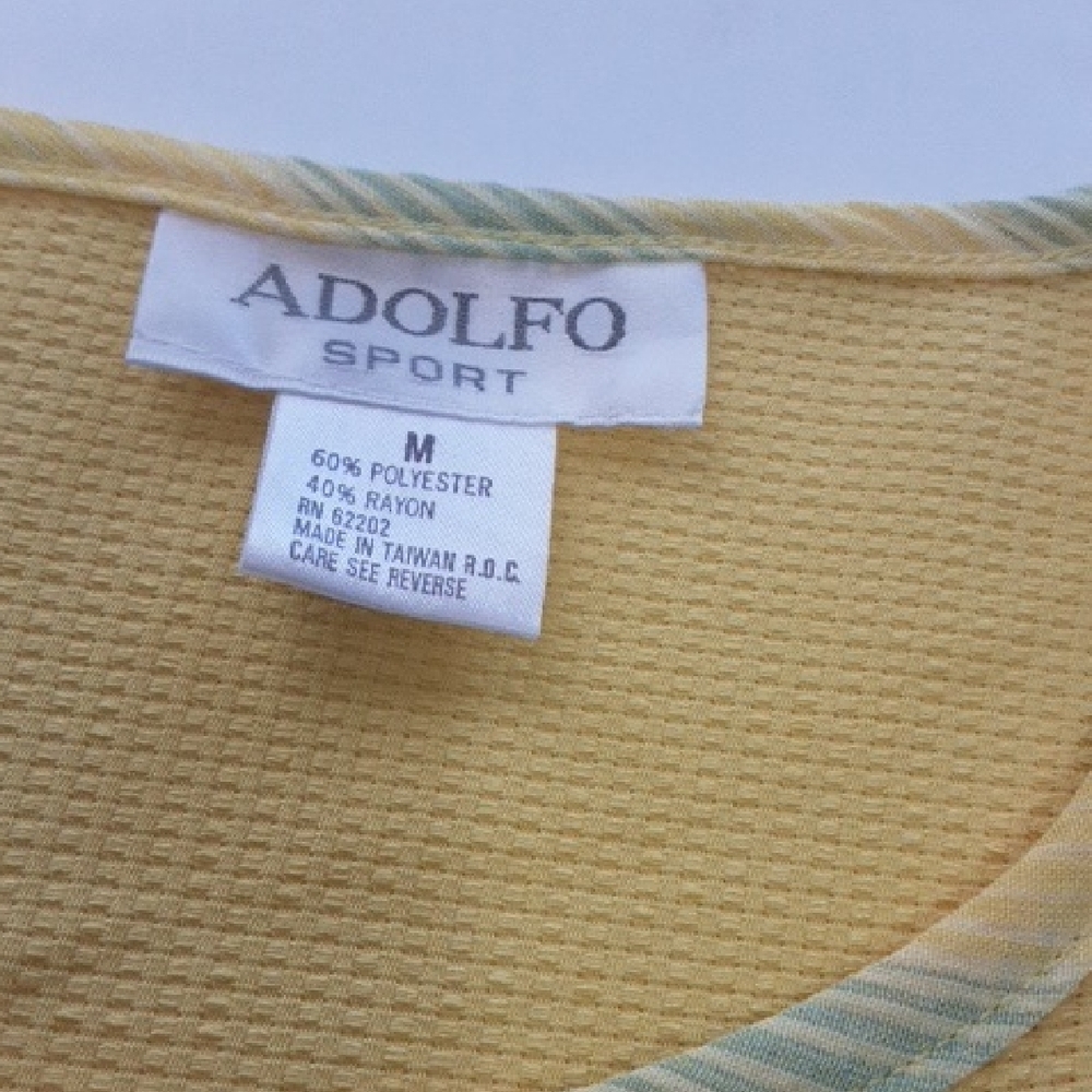 Adolfo Colorblock Knit Cardigan in Sage, Yellow & Taupe - Picture 6 of 6